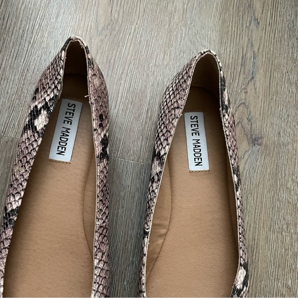 Steve Madden Danny Faux Leather Sand Python Ballerina Flats Size 9 - Picture 12 of 16